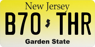 NJ license plate B70THR