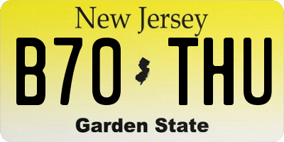 NJ license plate B70THU