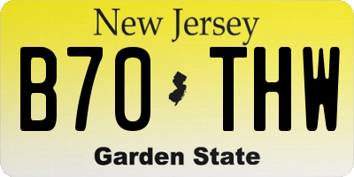NJ license plate B70THW