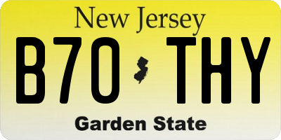 NJ license plate B70THY