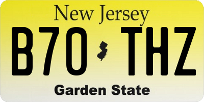 NJ license plate B70THZ
