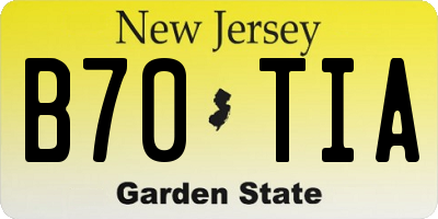 NJ license plate B70TIA