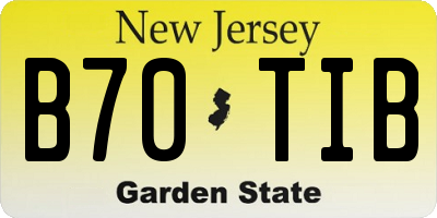 NJ license plate B70TIB
