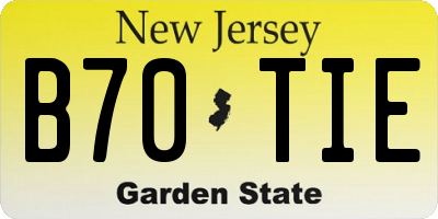 NJ license plate B70TIE