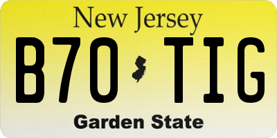 NJ license plate B70TIG