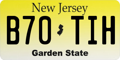 NJ license plate B70TIH