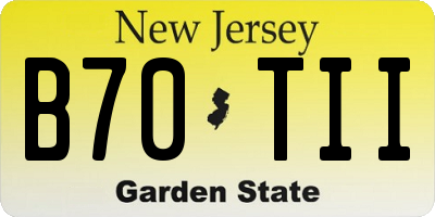 NJ license plate B70TII