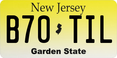NJ license plate B70TIL