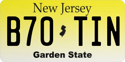 NJ license plate B70TIN