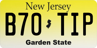 NJ license plate B70TIP
