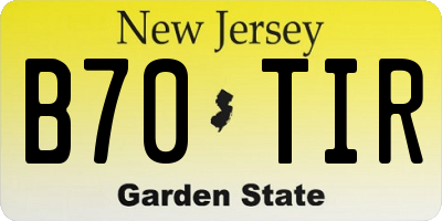 NJ license plate B70TIR