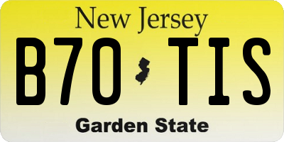 NJ license plate B70TIS