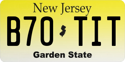 NJ license plate B70TIT