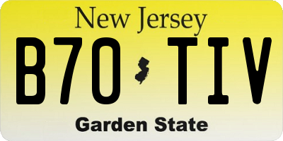 NJ license plate B70TIV