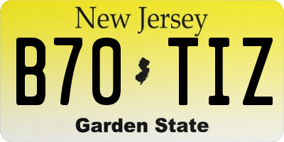 NJ license plate B70TIZ
