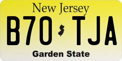 NJ license plate B70TJA