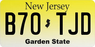 NJ license plate B70TJD