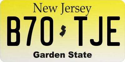 NJ license plate B70TJE