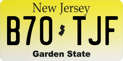 NJ license plate B70TJF
