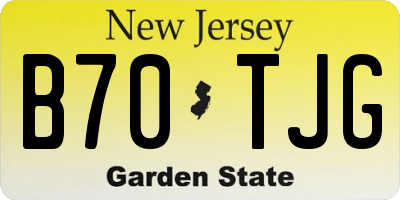 NJ license plate B70TJG