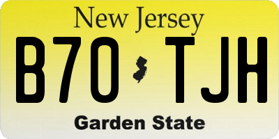 NJ license plate B70TJH