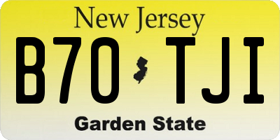 NJ license plate B70TJI