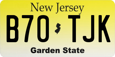 NJ license plate B70TJK