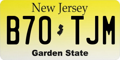 NJ license plate B70TJM
