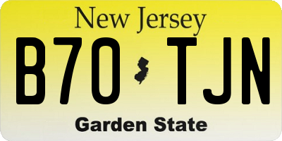 NJ license plate B70TJN