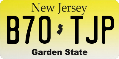 NJ license plate B70TJP