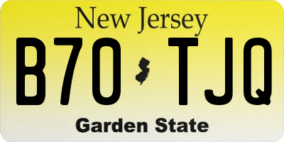 NJ license plate B70TJQ