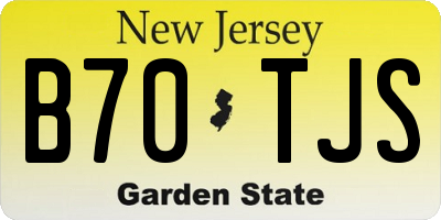 NJ license plate B70TJS