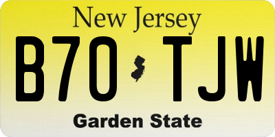 NJ license plate B70TJW