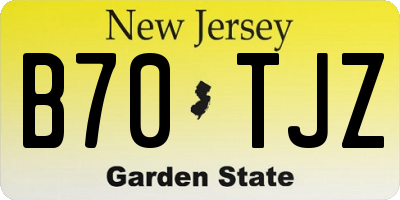 NJ license plate B70TJZ