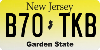 NJ license plate B70TKB