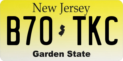 NJ license plate B70TKC