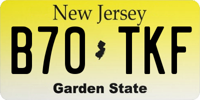 NJ license plate B70TKF