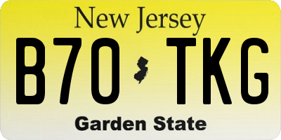 NJ license plate B70TKG
