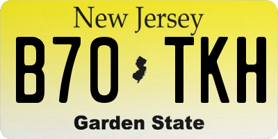 NJ license plate B70TKH
