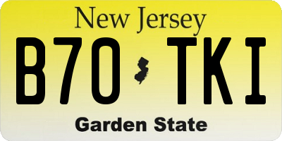 NJ license plate B70TKI