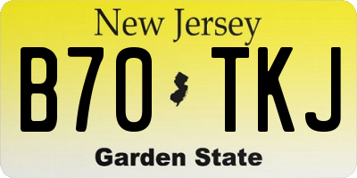 NJ license plate B70TKJ