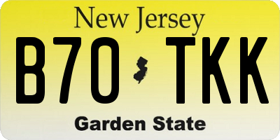 NJ license plate B70TKK