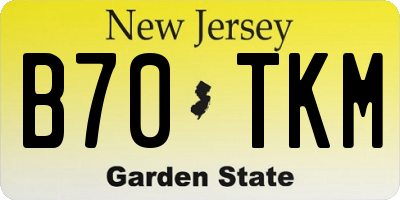 NJ license plate B70TKM