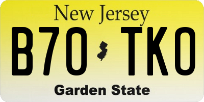 NJ license plate B70TKO