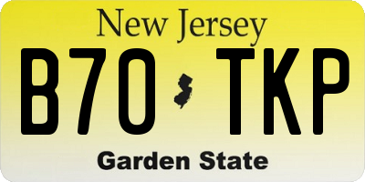 NJ license plate B70TKP