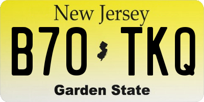 NJ license plate B70TKQ