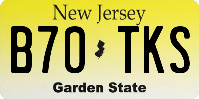 NJ license plate B70TKS