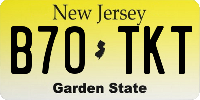 NJ license plate B70TKT