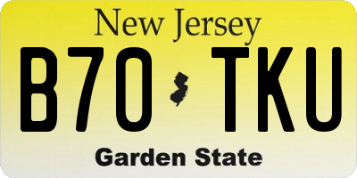 NJ license plate B70TKU