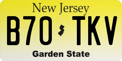 NJ license plate B70TKV